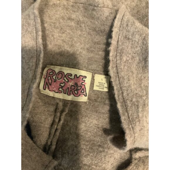 Rosie Neira Light Brown Boiled Wool W/ Pleated Plaid Hem, Size L - Picture 5 of 5